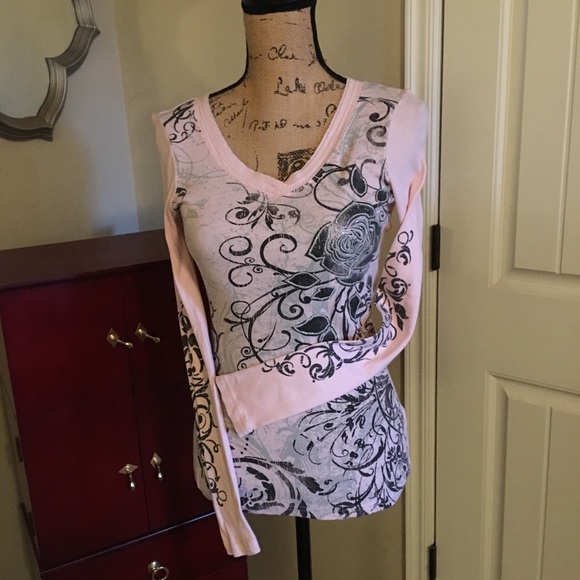 Mudd Tops - Mudd Rose and Glitter Embellishments Top